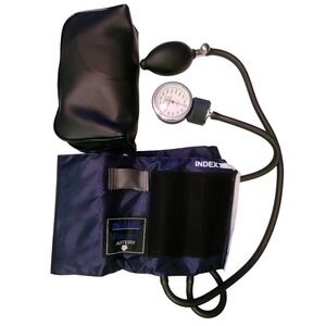 Manual Blood Pressure Monitor Adult Cuff Aneroid Home Health Portable Navy